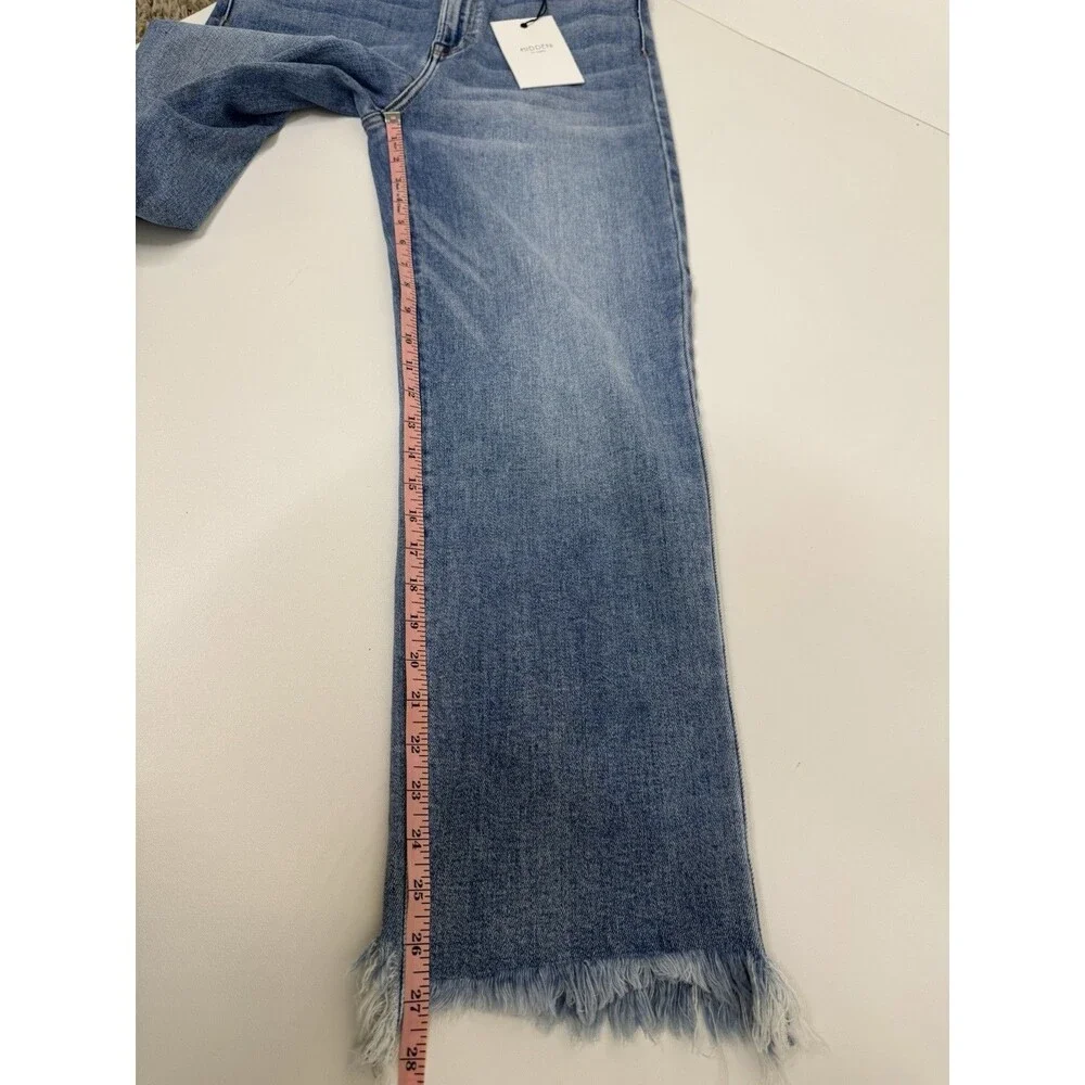 Hidden Tracey High Rise Straight Cropped Jeans Womens 30 Raw Hem NWT Buckle - Picture 10 of 13